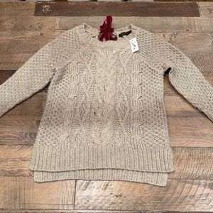 The Limited Red Velvet Tie Cable Knit Sweater Christmas XS NWT
